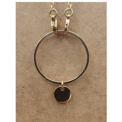 Anneau porte lunettes Goutte émaillée et perle de rocaille verte dans cercle - détail