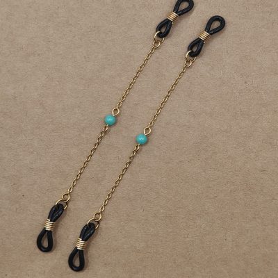 Bijoux de branches - Perle de verre verte - Présentation à plat