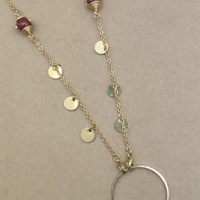 Anneau porte lunettes Chaînes pendantes - présentation sur chaîne